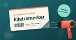 Illustrasjon av en stor etikett på en vindusrute der det ene hjørnet er skrellet av og etterlater klissete limrester, mens en hårføner blåser varm luft mot den, med teksten «Hvordan fjerne klistremerker» og et rundt merke med «Metoder som virker».